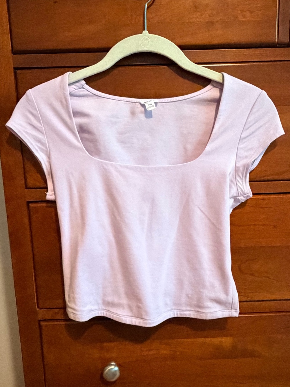 Garage Pale Lavender Scoop Neck Crop Top